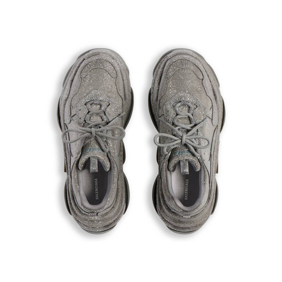 Women’s Triple S Sneaker With Rhinestones  in Dark Grey - Image 6